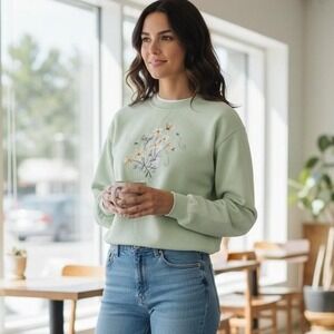 vtg 90s grannycore light green spring sweater